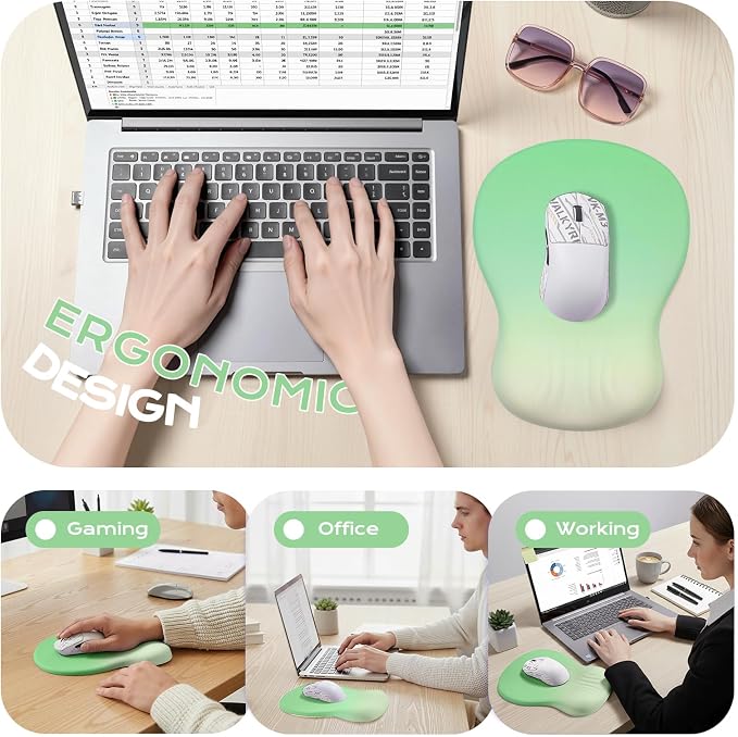 green mouse wrist rest