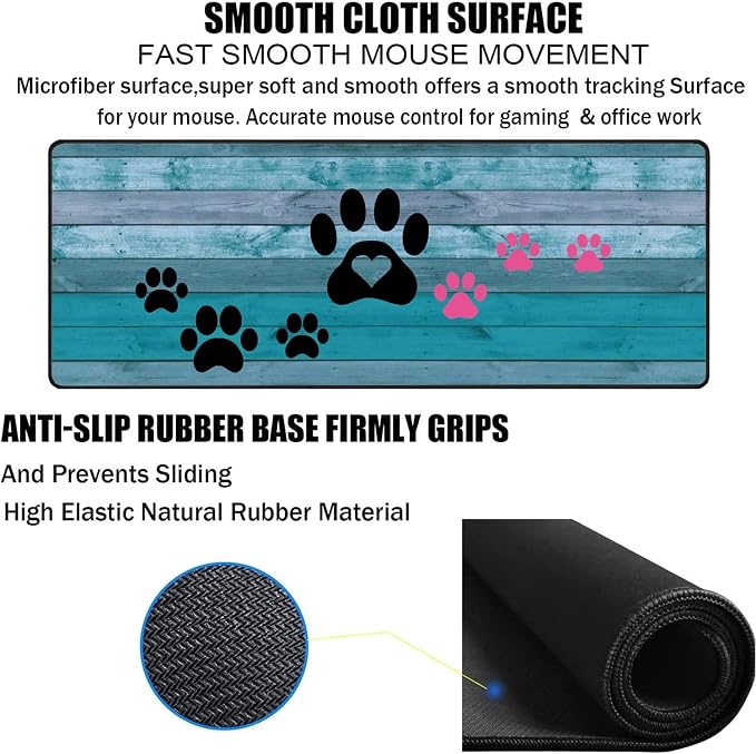Black and Pink Dog Paw Prints