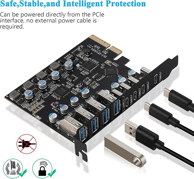 4 x USB A - 4 x USB C
