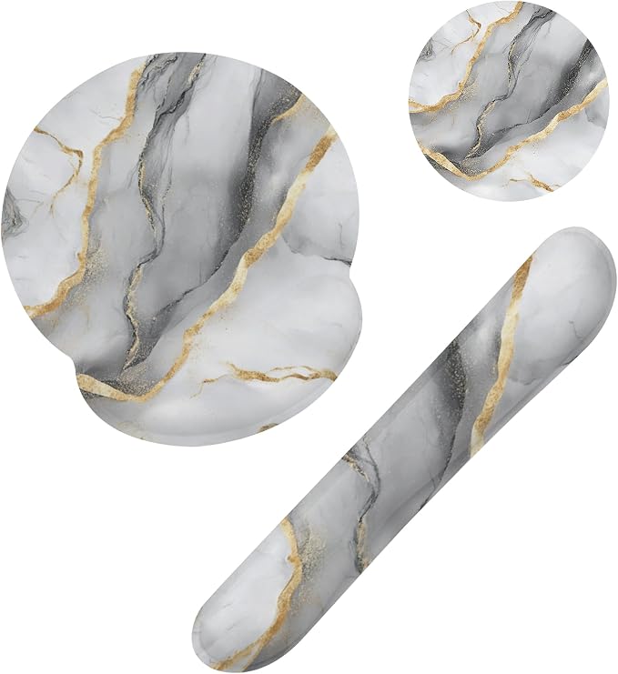 Gray White Gold Marble