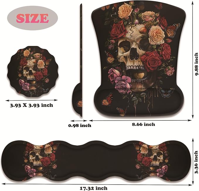 Butterflies, Roses and Skull