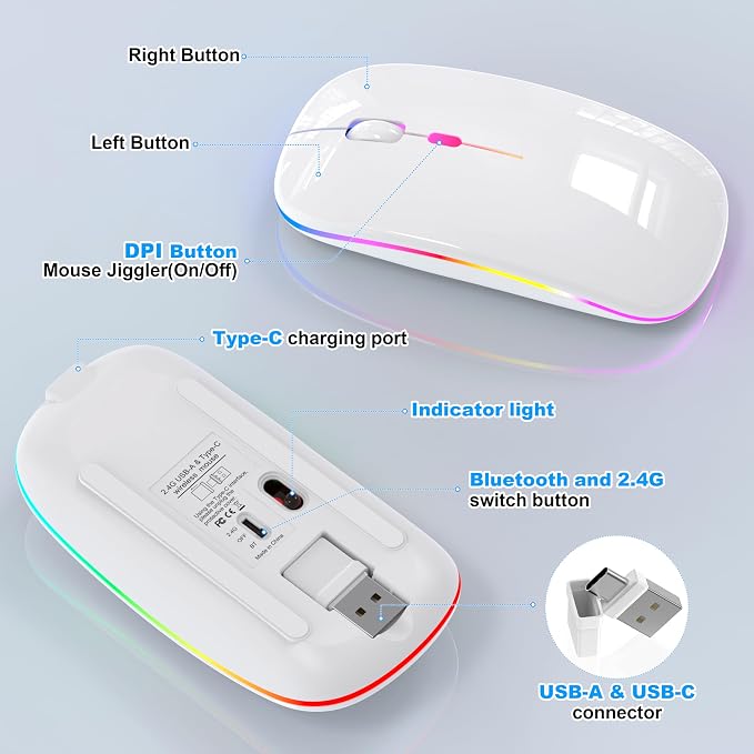 LED Wireless Mouse (White)