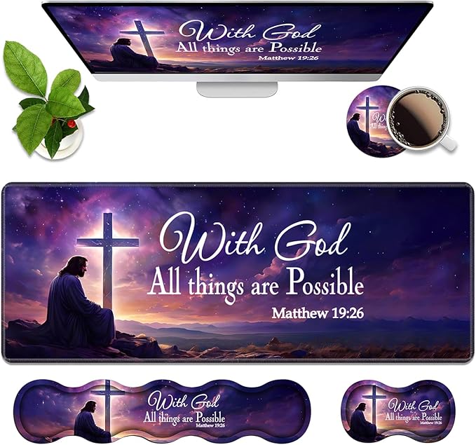 Christian Cross Quote Bible Verse Matthew 19:26