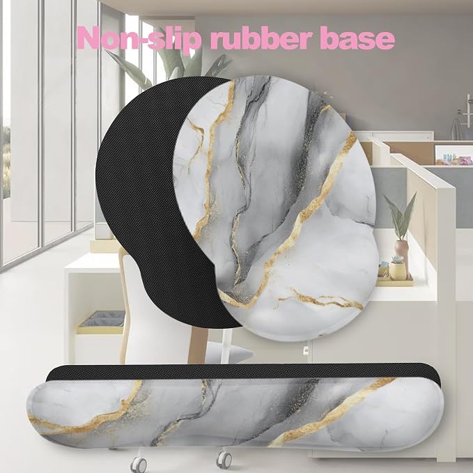 Gray White Gold Marble