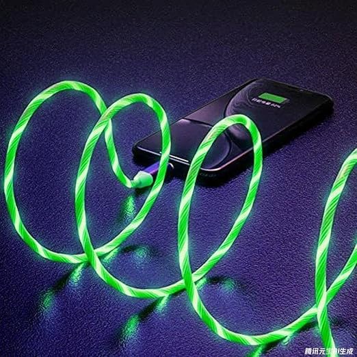 USB A TO C Lighted Up Green