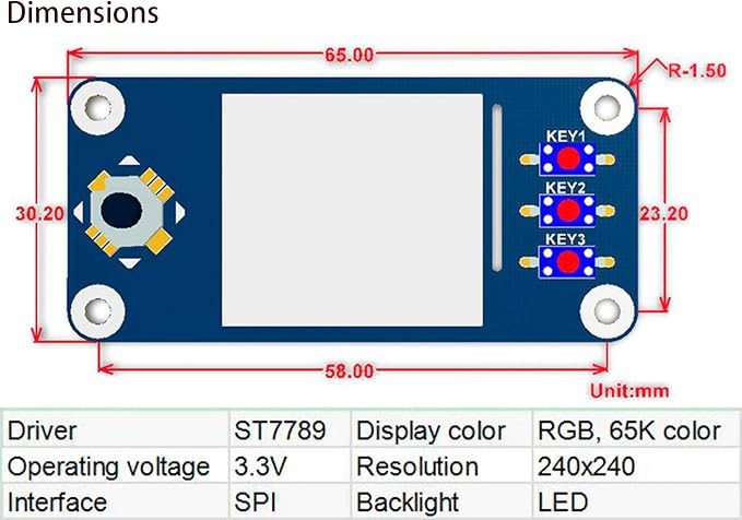 1.3inch IPS LCD Display HAT