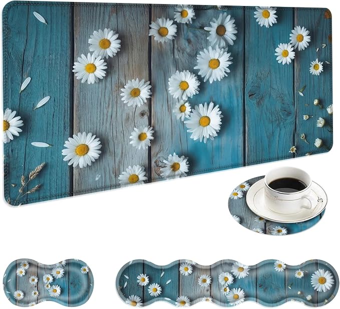 Daisy Flowers on Old Wooden