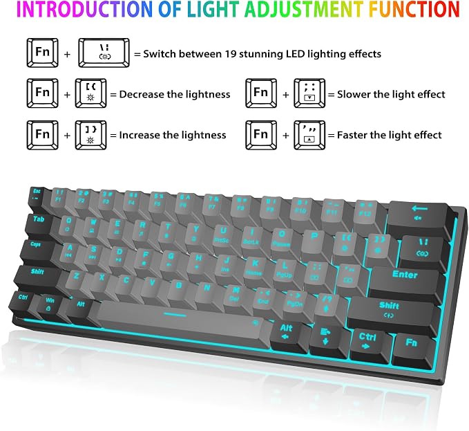 Black Grey(Ice Blue Light)/Red Switch