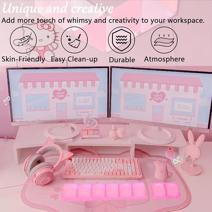 Plaid Pink Wrist Rest Set