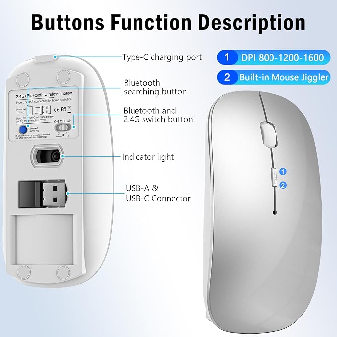 Wireless Bluetooth Mouse (Silver)