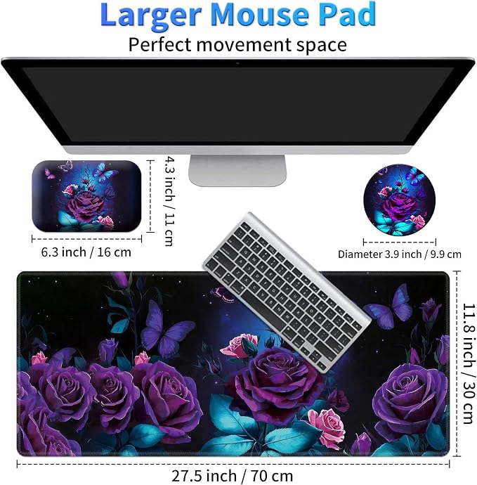Purple Rose and Blue Butterfly