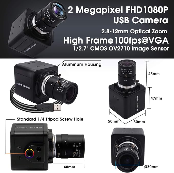 2MP 2.8-12mm Zoom Lens(100fps@480P)