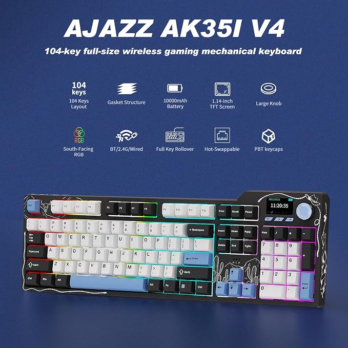 Blue White AK35i V4 with Screen