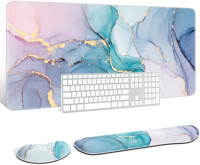 Ink Teal Blue Pink Marble