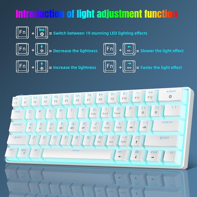 White(Ice Blue Light)/Red Switch