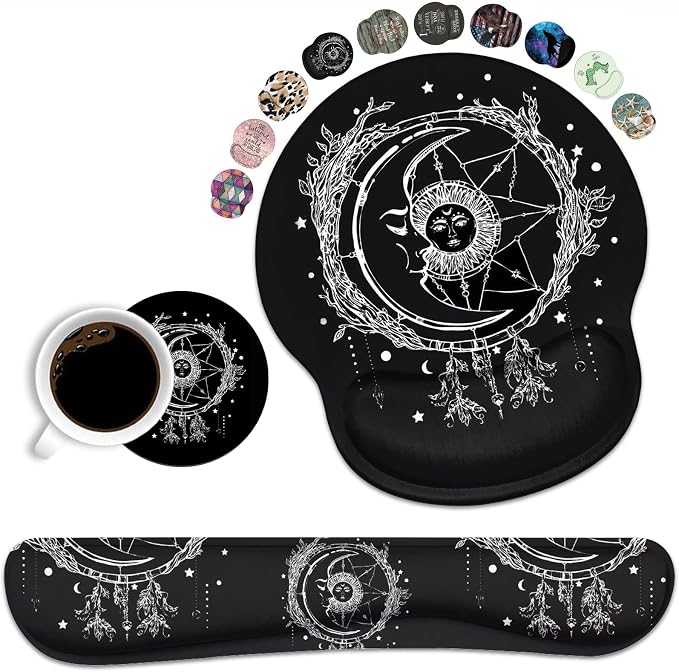 Celestial Theme Sun With Crescent Moon