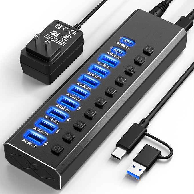 10 Port USB 3.2 Hub