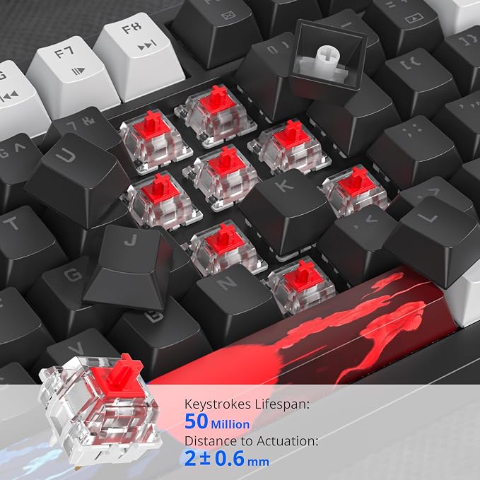 82 White Black/Red Switch