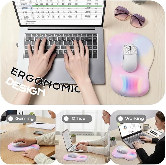 Multi pink mouse wrist rest