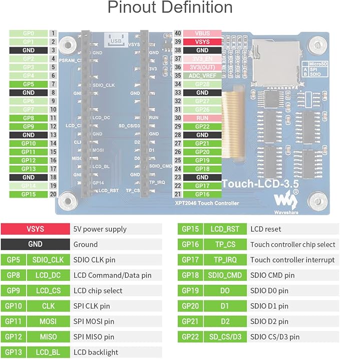 3.5inch Display for Raspberry Pi Pico
