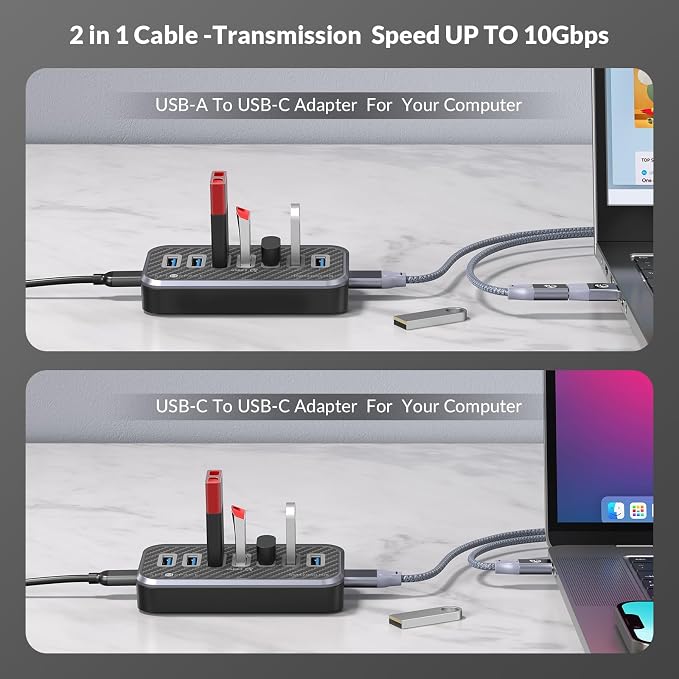 Metallic Gray | 1.64ft Cable USB A to A/C