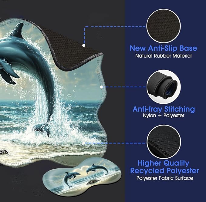 6 Dolphins and Sea Turtle