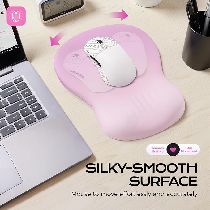 pink mousepad with wrist rest