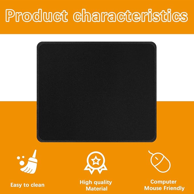 4 Pcs/12.6x10.8in/Black mouse pad