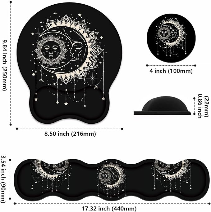 Celestial Theme Sun With Crescent Moon