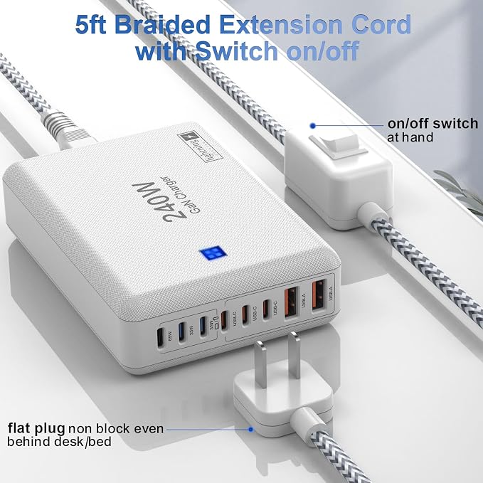 Flat Charger 240W White