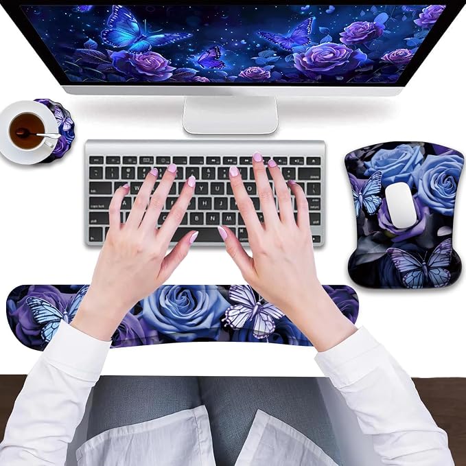 Purple Roses and Blue Butterflies