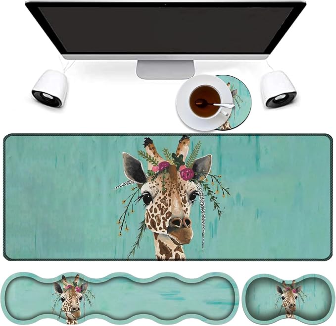 Giraffe With Floral Headgear