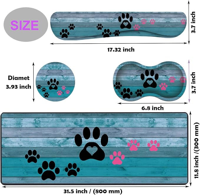 Black and Pink Dog Paw Prints