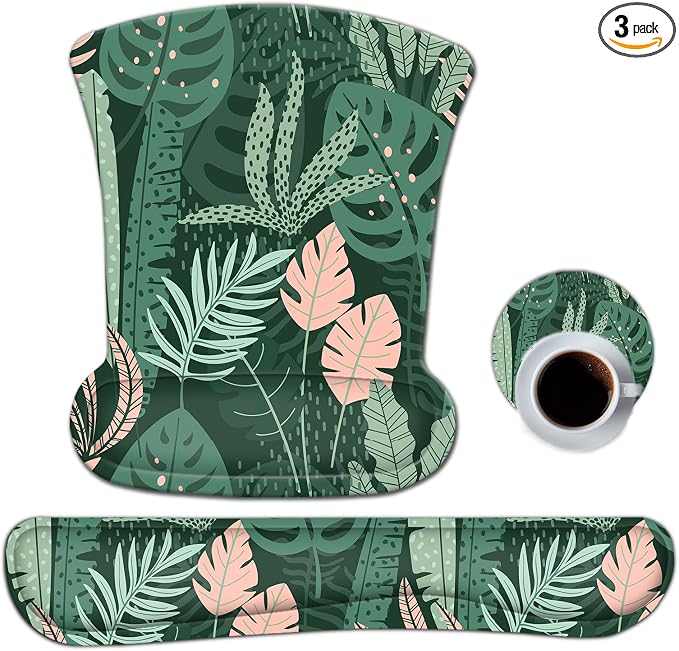 Pink Green Leaves