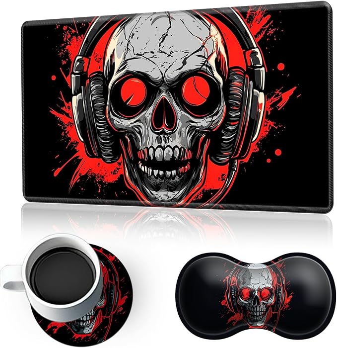 Skull with earphones