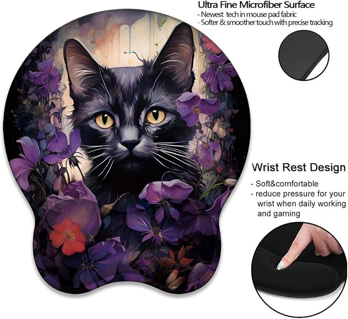 Cat & Purple Flower