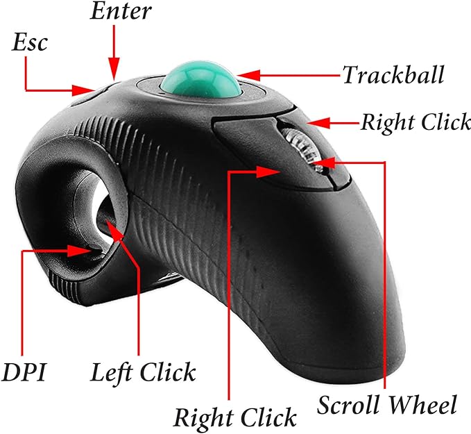 Black Wireless Green TrackBall