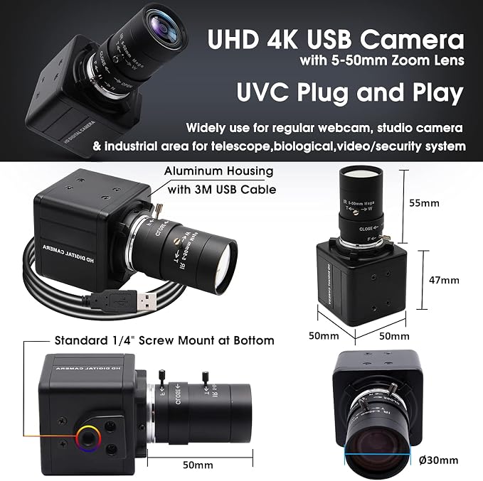 5mm-50mm Optical Zoom Lens