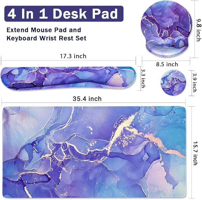 4 Pcs Purple Marble
