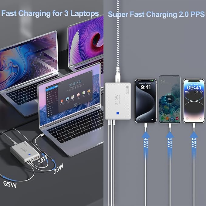 Flat Charger 240W White