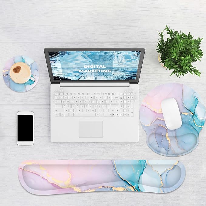 Cyan Pink Marble