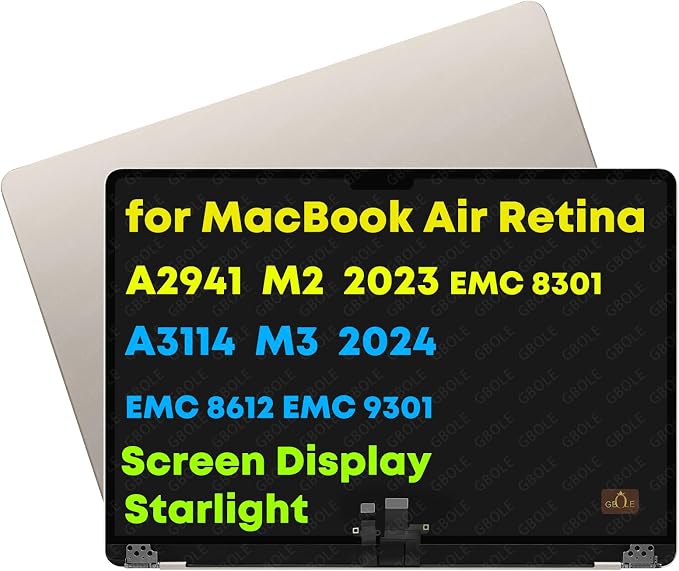 for MacBook Air A2941 M2 Retina EMC 8301 Starlight
