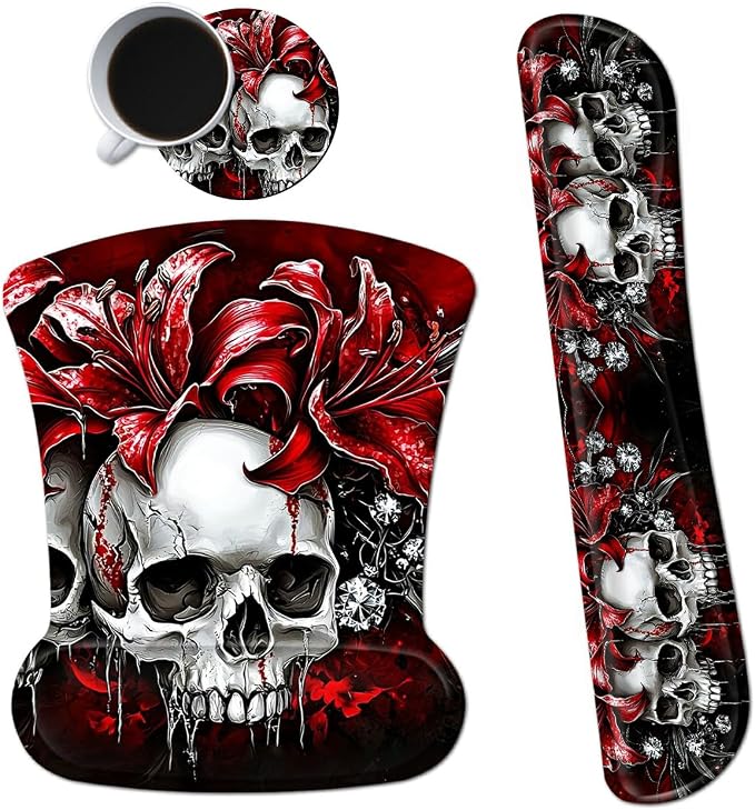 Red Flower Skull