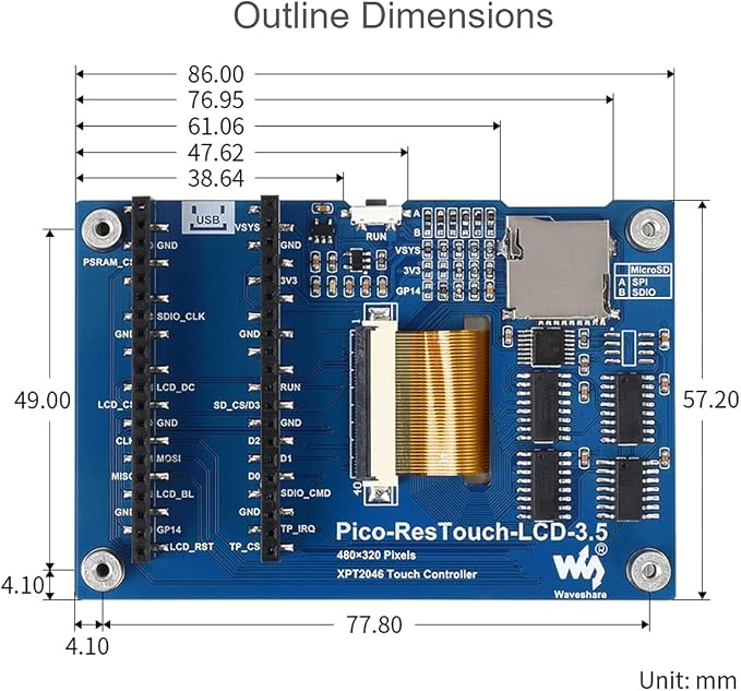 3.5inch Display for Raspberry Pi Pico