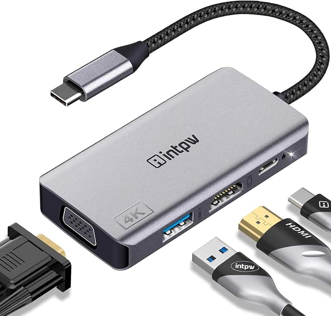 USB C to HDMI VGA Grey