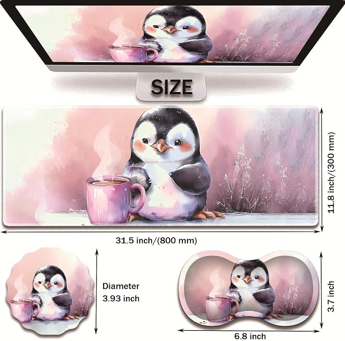 Watercolor Penguin Coffee
