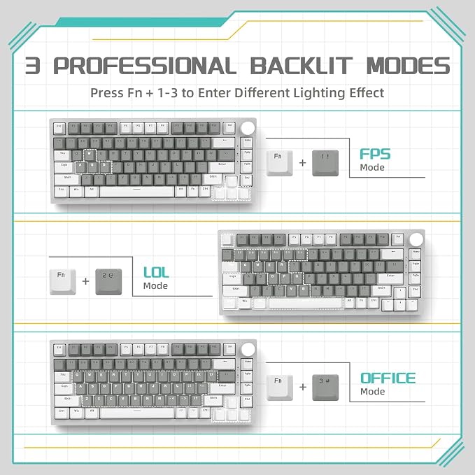 white grey/HP red switches
