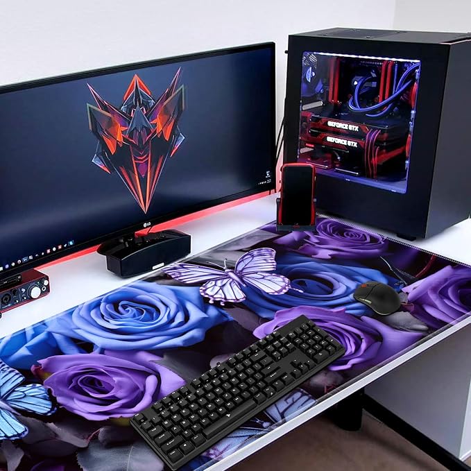 Purple Roses and Blue Butterflies