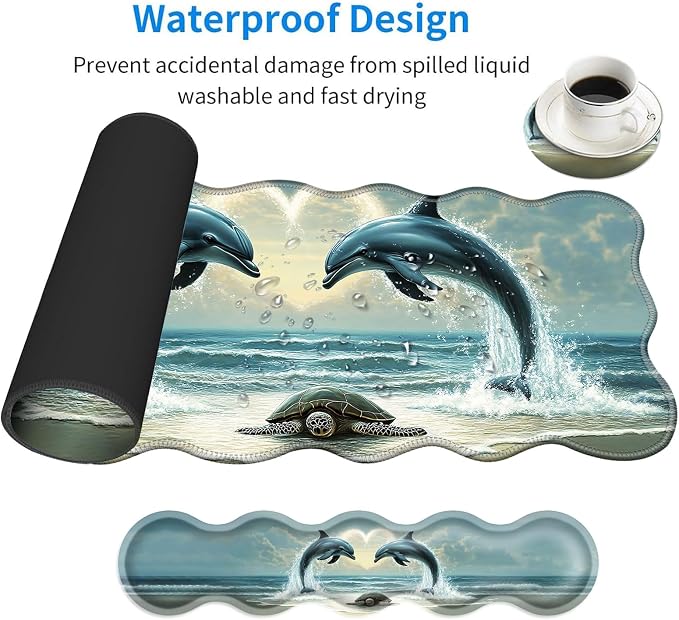 6 Dolphins and Sea Turtle