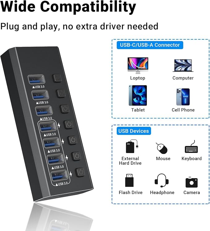 7 Port USB 3.0 Hub